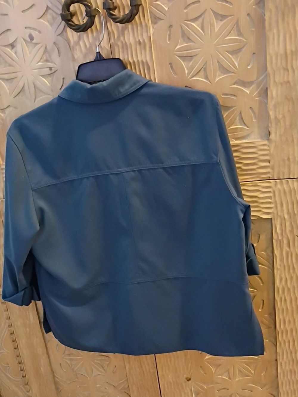 Button-Front Navy Utility Jacket by - Picture 2 of 2